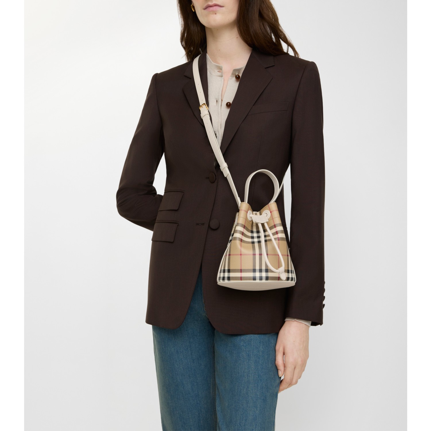 Mini Check Bucket Bag