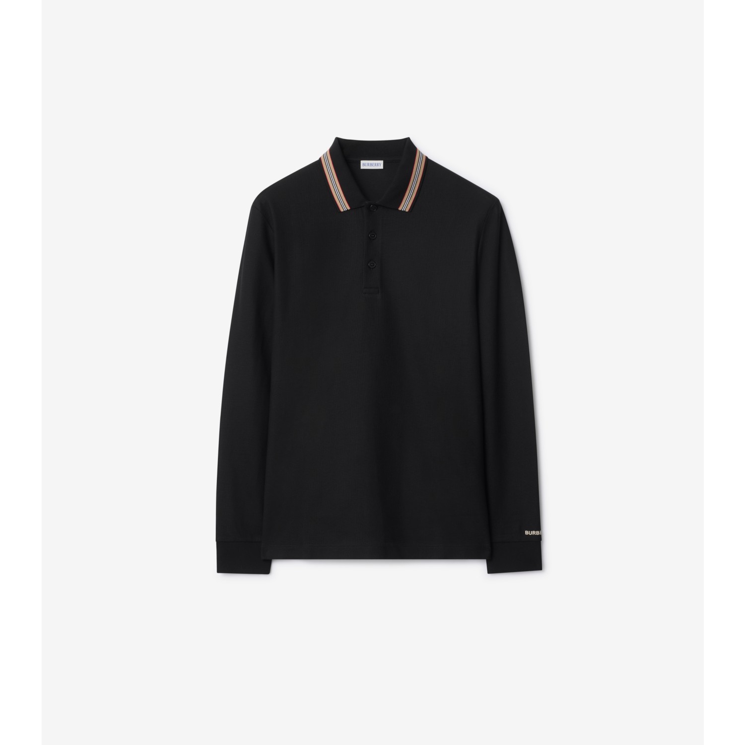 Long-sleeve Cotton Polo Shirt in