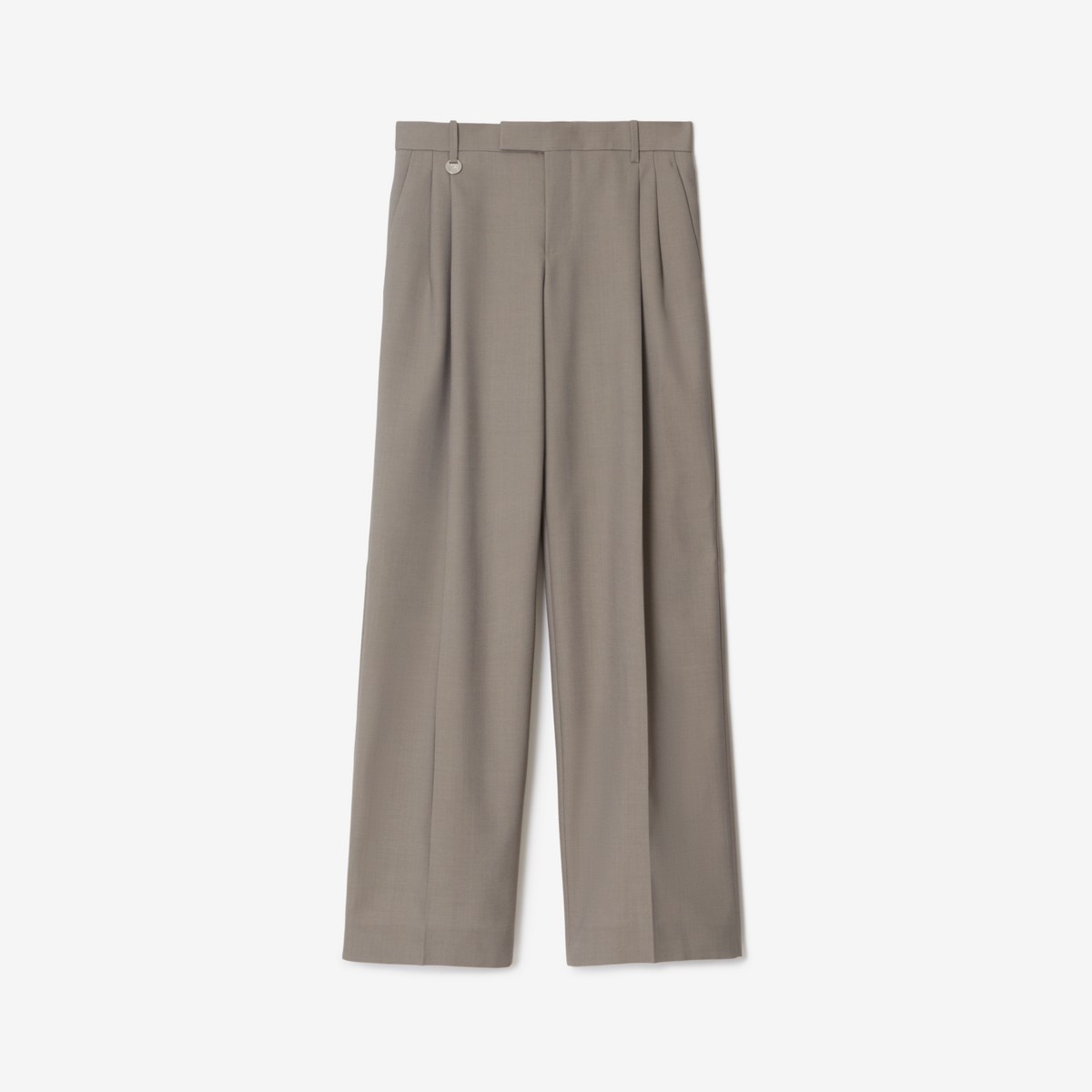 Shop Burberry Wool Tailored Trousers In Wax