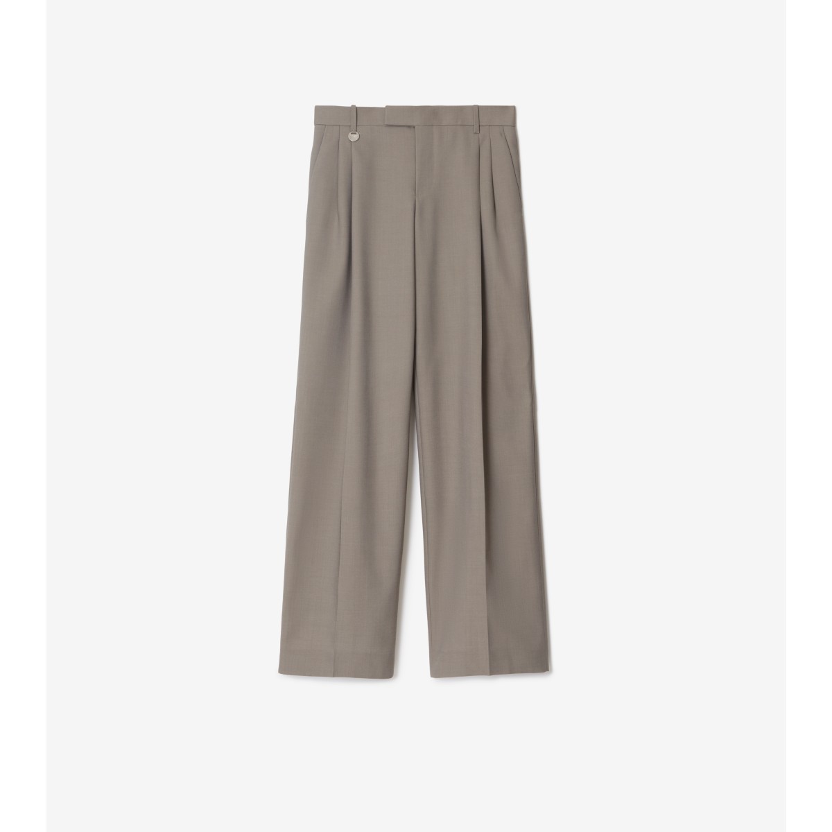 Shop Burberry Wool Tailored Trousers In Wax