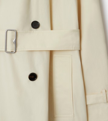 Short Gabardine Trench Coat In Calico - Women, Cotton Gabardine ...