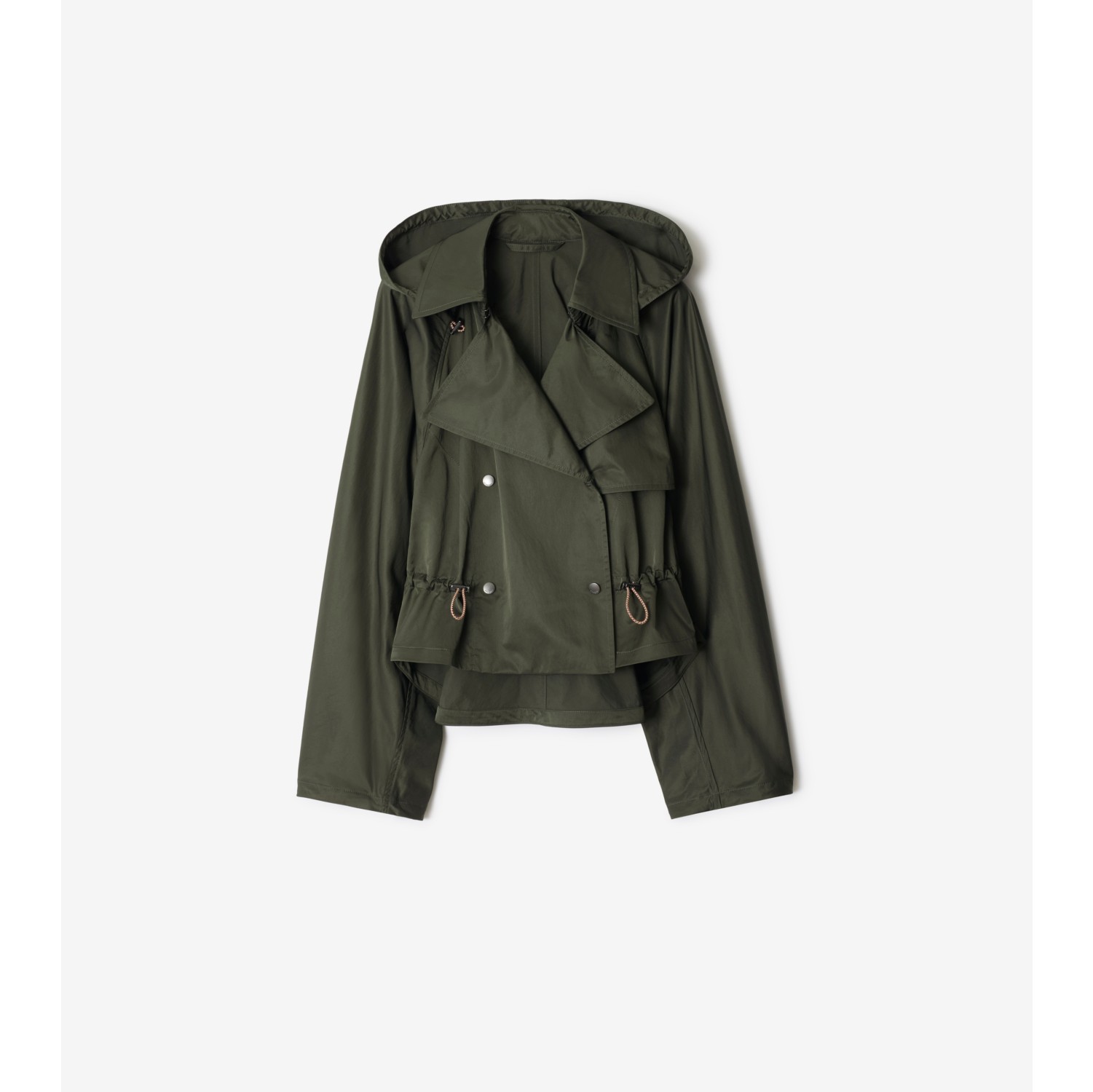 Satin Hooded Trench Jacket