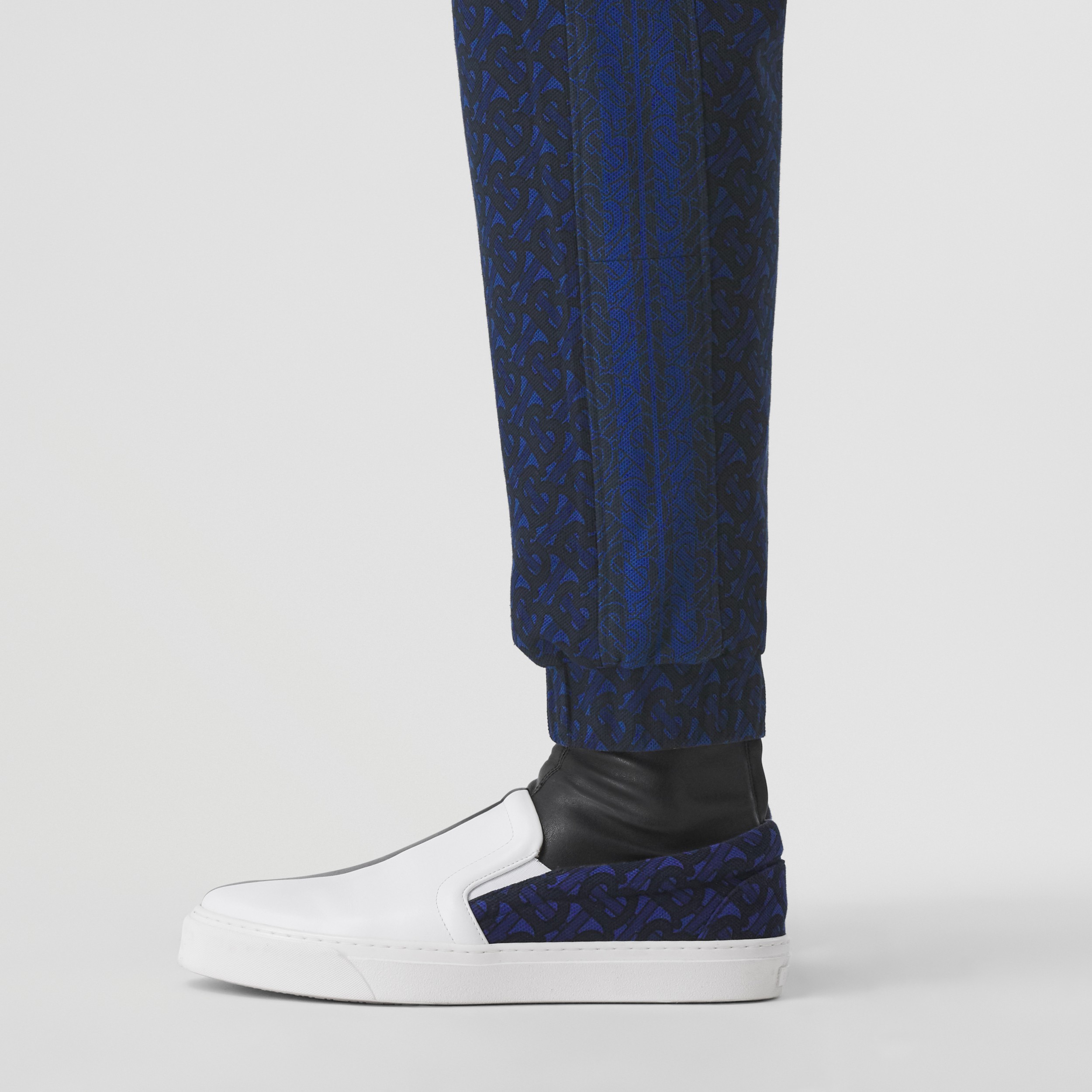 Monogram Stripe Print Cotton Piqué Jogging Pants Online Exclusive in Deep Royal Blue - Men | Official