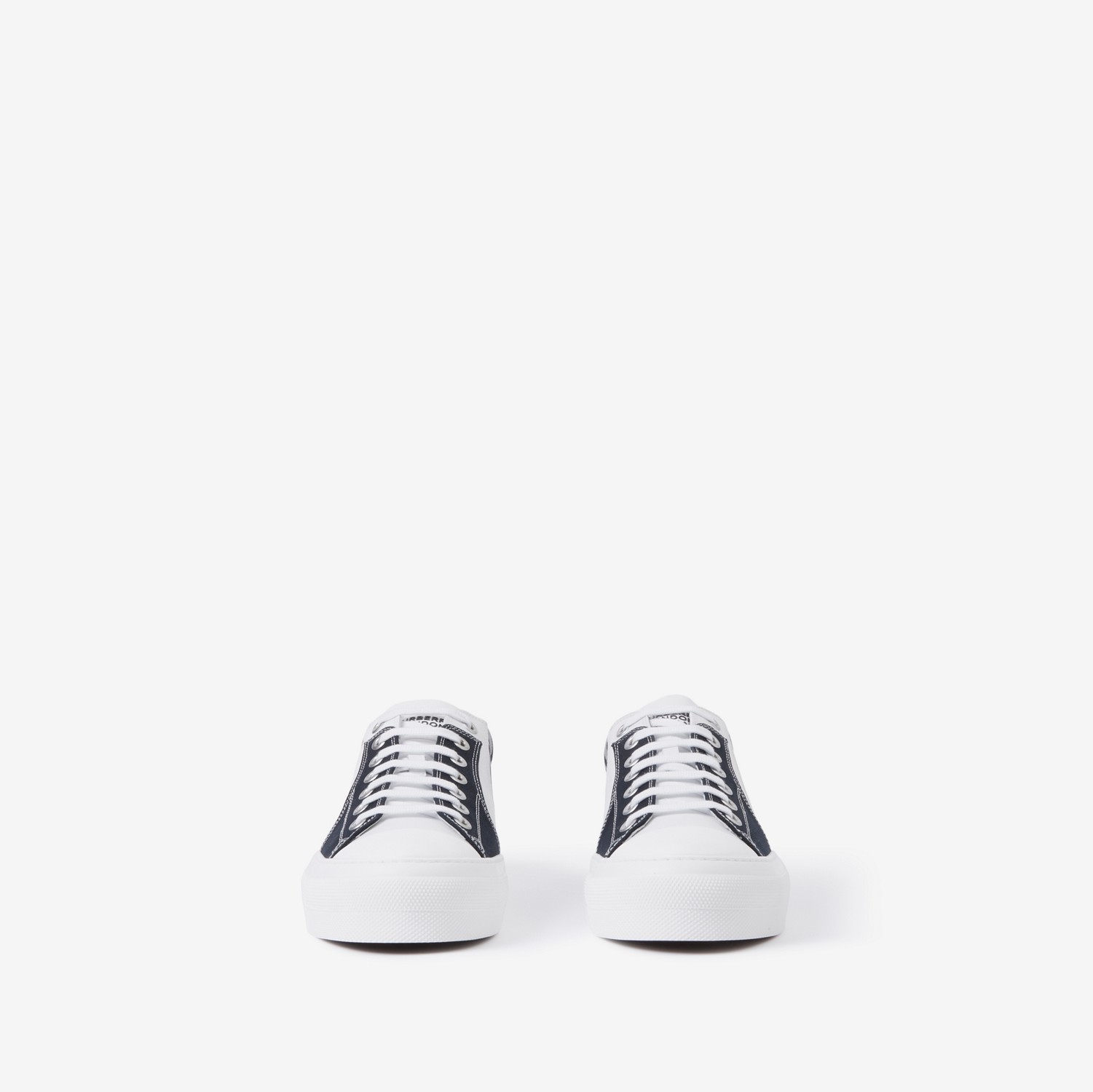 Sneaker aus Check-Gewebe, Baumwolle und Leder (Weiß/marineblau) - Herren | Burberry®