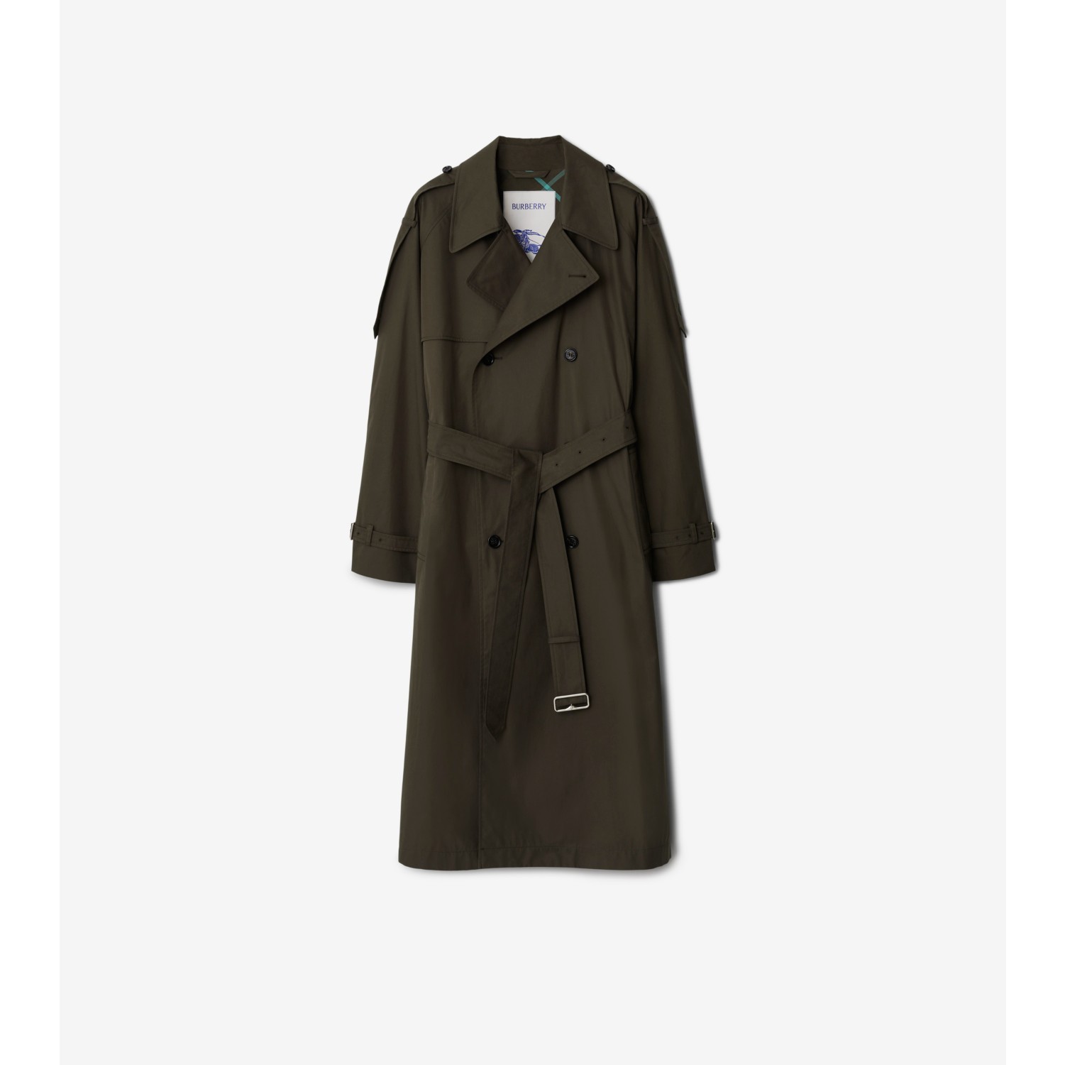 Long Castleford Trench Coat in Otter Men Cotton Burberry Official