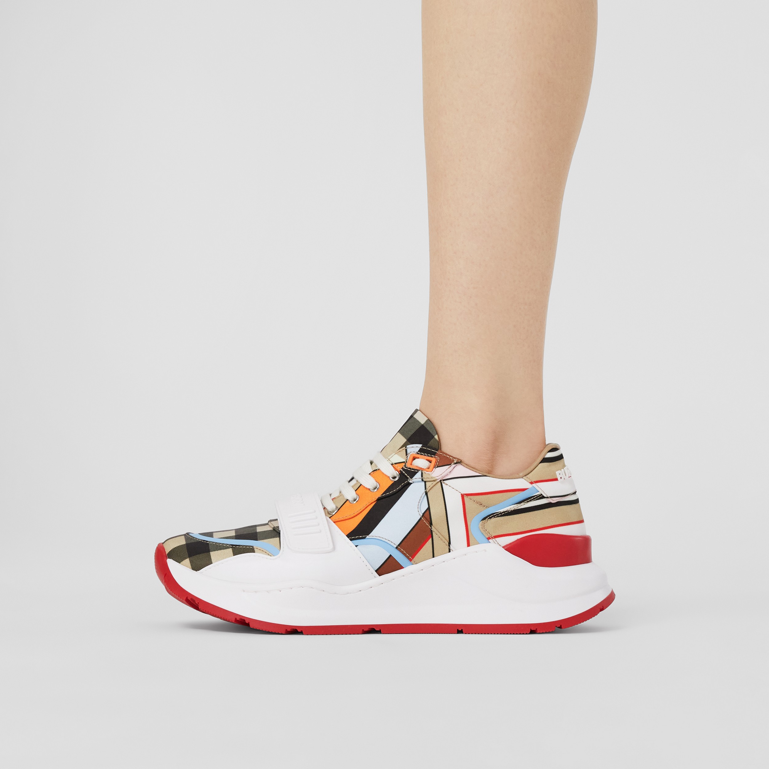 Montage Print Nylon Sneakers in Multicolour - Women | Burberry® Official - 3