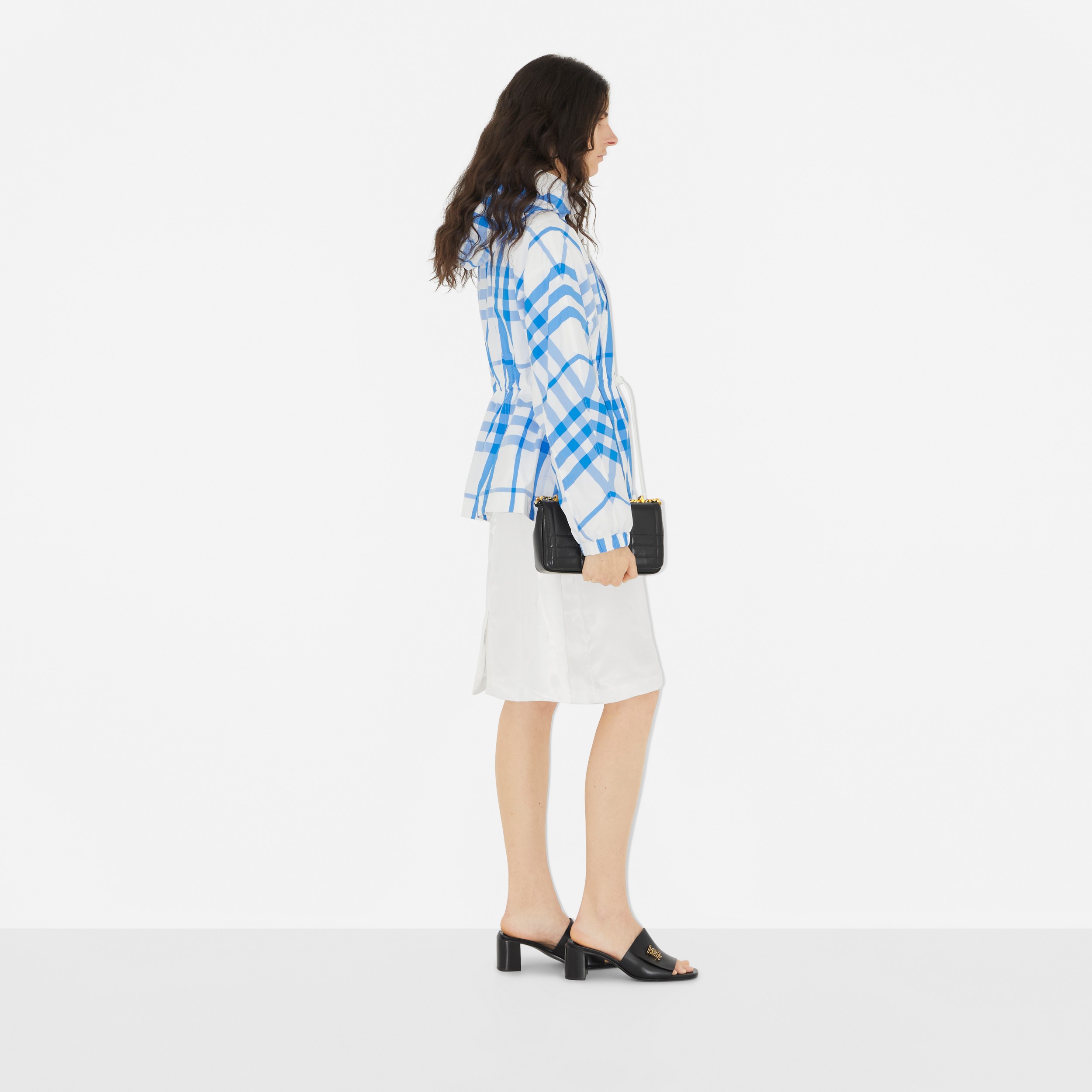 Jaqueta com capuz de nylon Check (Branco Óptico) - Mulheres | Burberry® oficial - 3