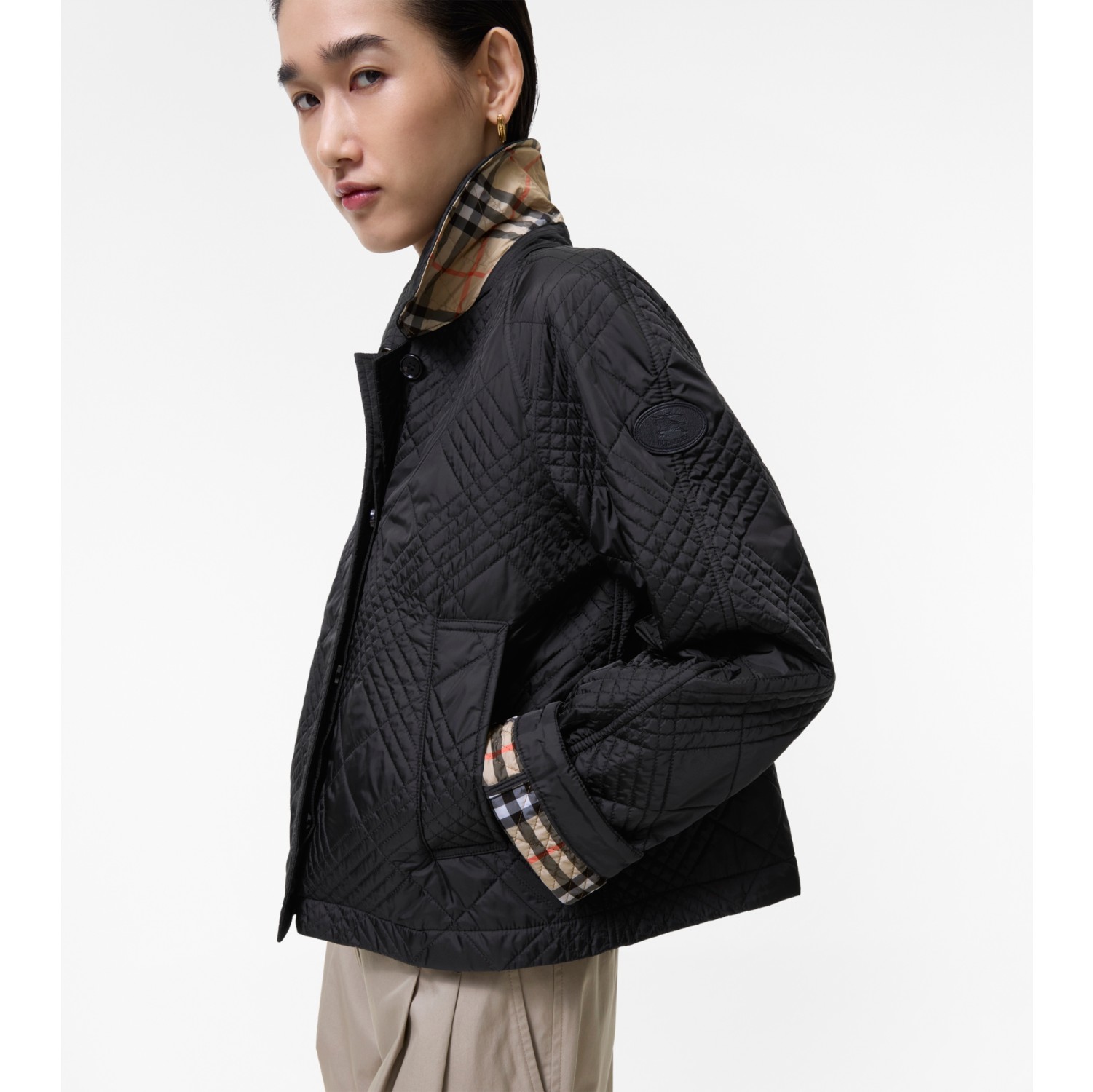 Quilted Nylon Tiffield Jacket in Black - Women | Burberry® Official