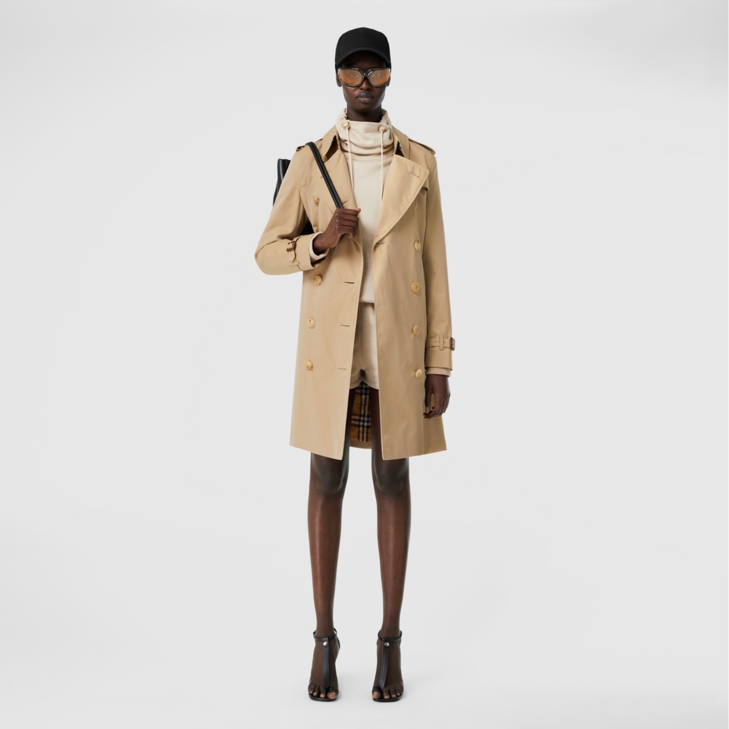 The Mid-length Kensington Heritage Trench Coat in Honey - Women, Cotton ...