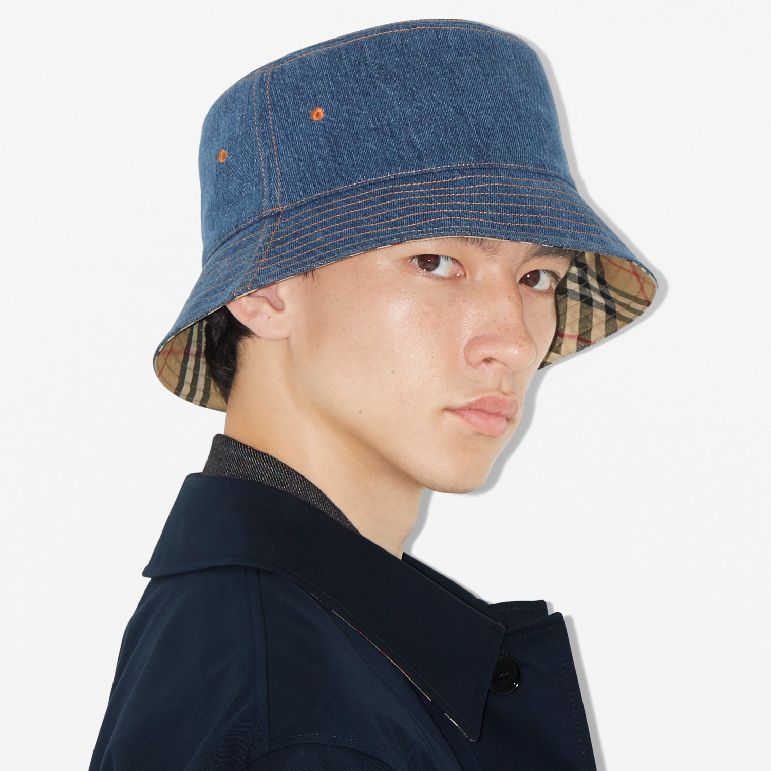 牛仔渔夫帽 (水洗靛蓝) | Burberry® 博柏利官网