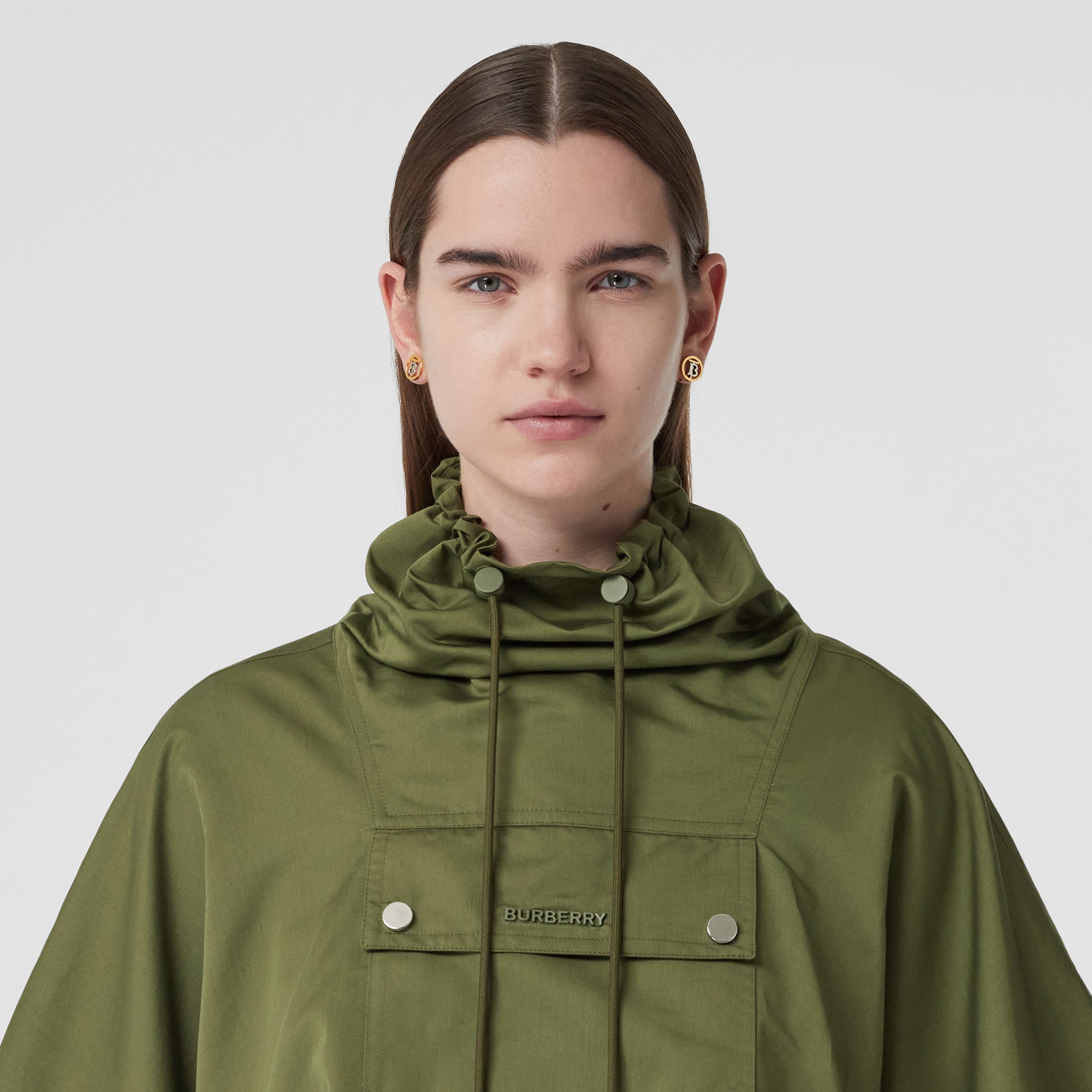 Cotton Silk Cape in Olive | Burberry® Official - 2