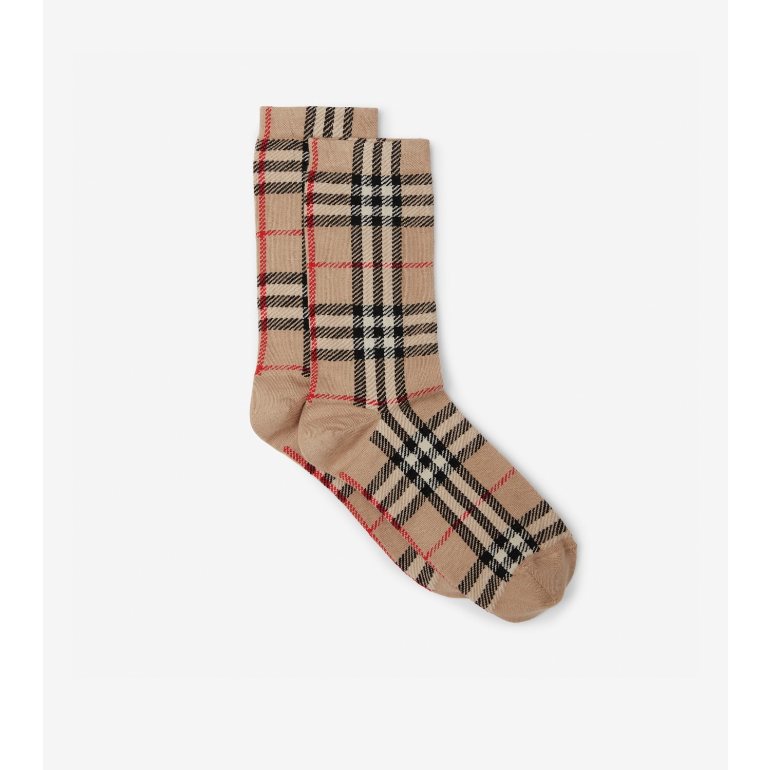 Vintage Check Intarsia Cotton Cashmere Blend Socks