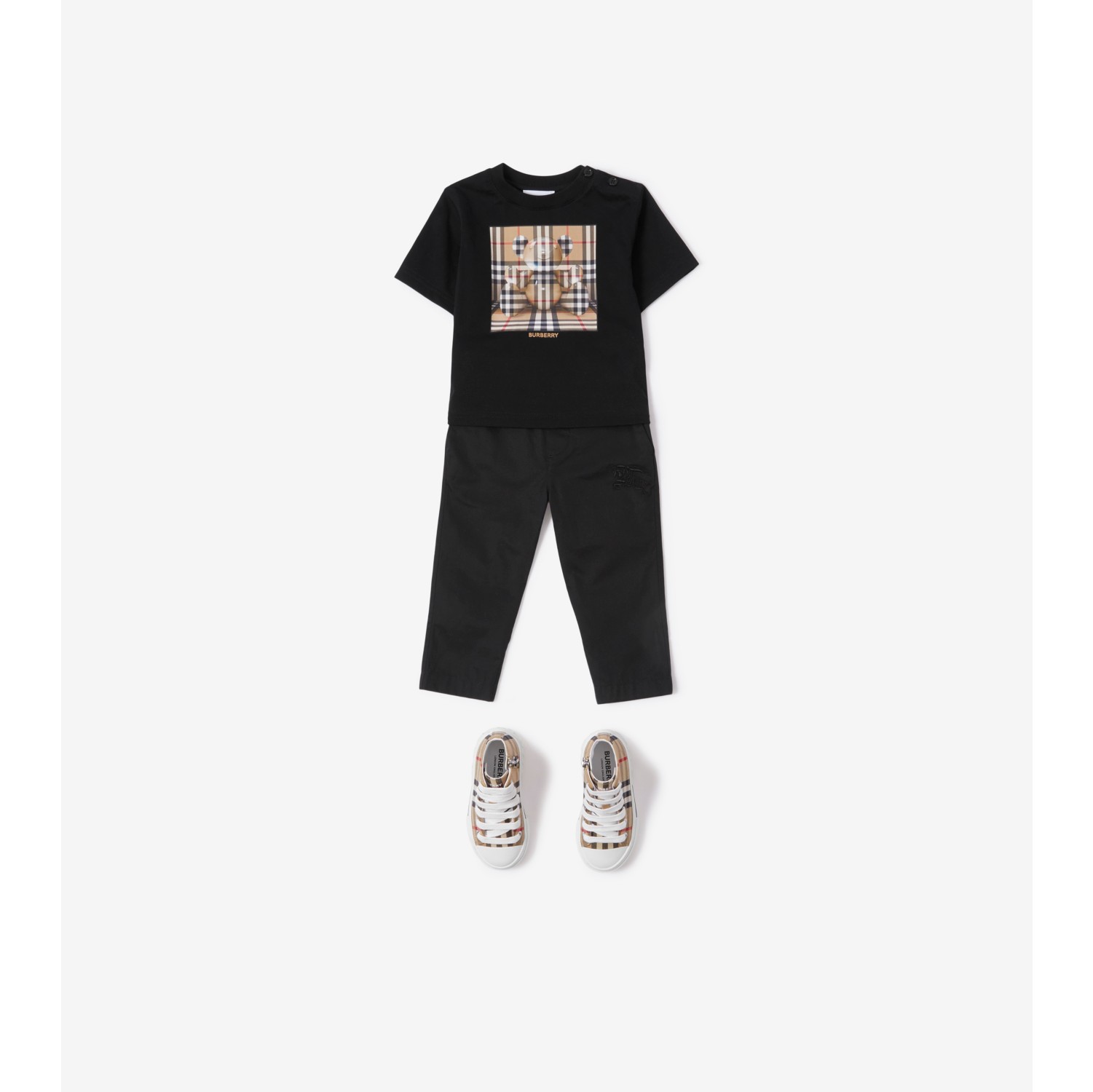 Thomas Bear Print Cotton T-shirt in Black - Children | Burberry