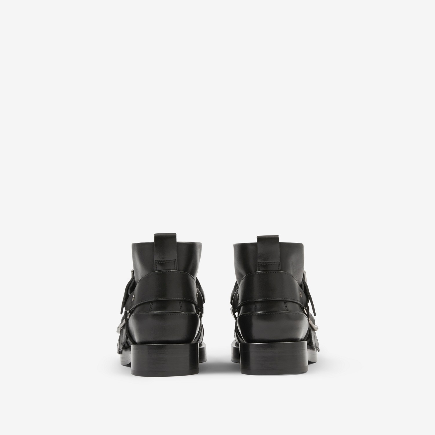 Leather Strap Boots in Black - Women | Burberry® Official