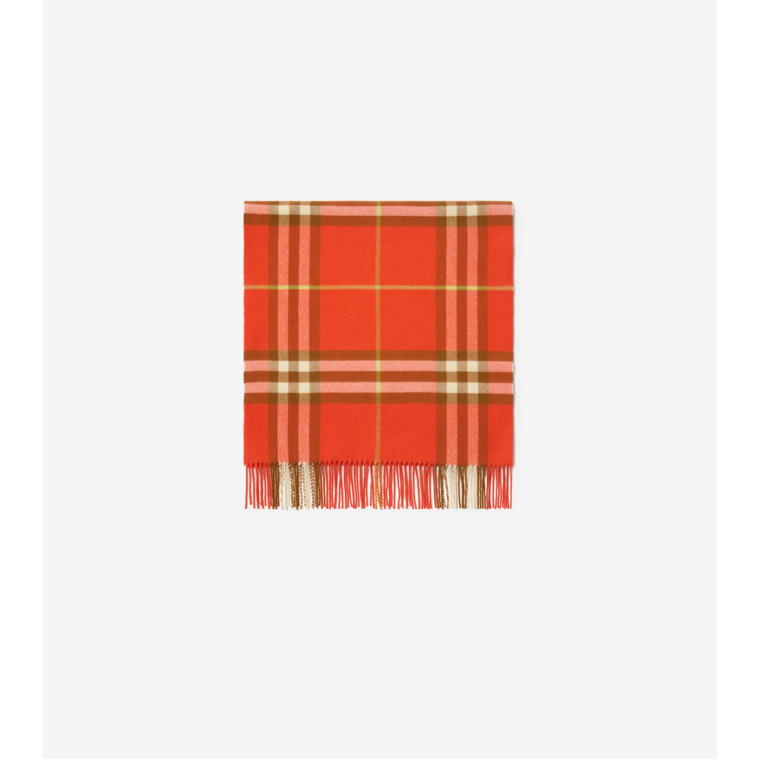 Wide Check Cashmere Scarf