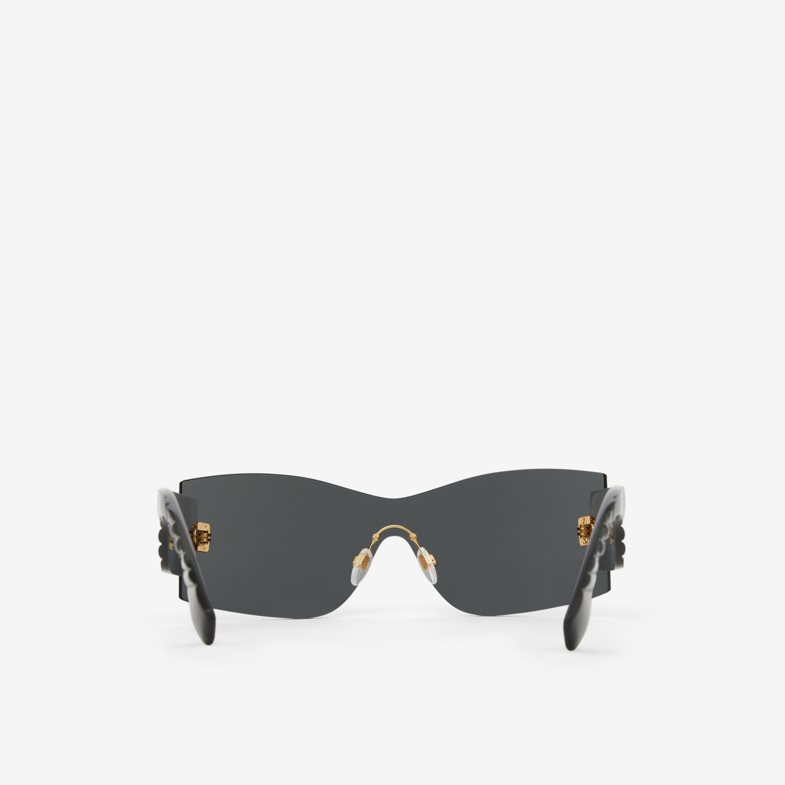 Monogram Motif Rectangular Shield Lola Sunglasses in Black/dark Grey - Women | Burberry® Official - 3