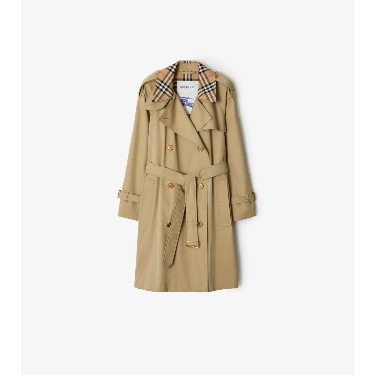  Check Mid-length Collar Castleford Trench Coat
