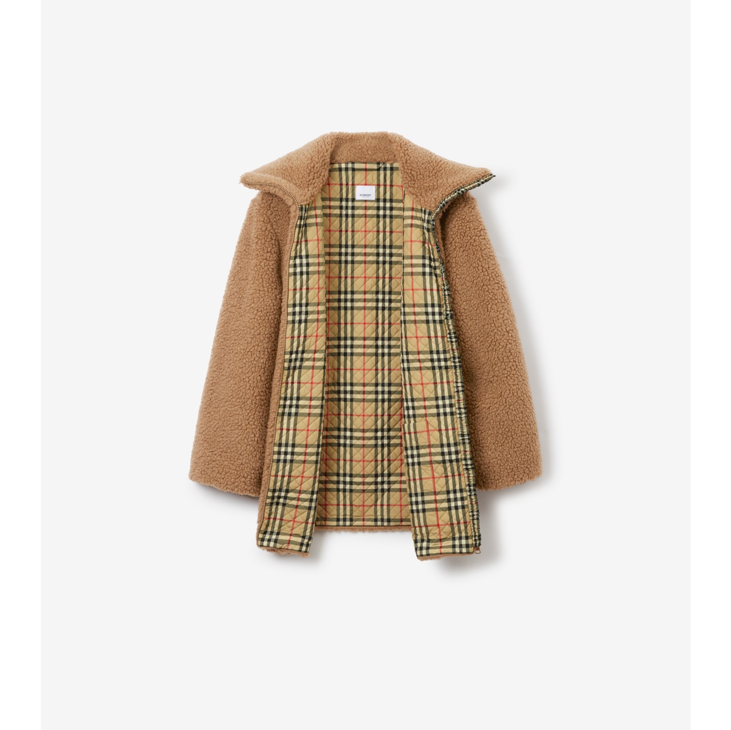 Fleece Jacket in Dusty caramel - Women, Cashmere, Wool | Burberry® Official