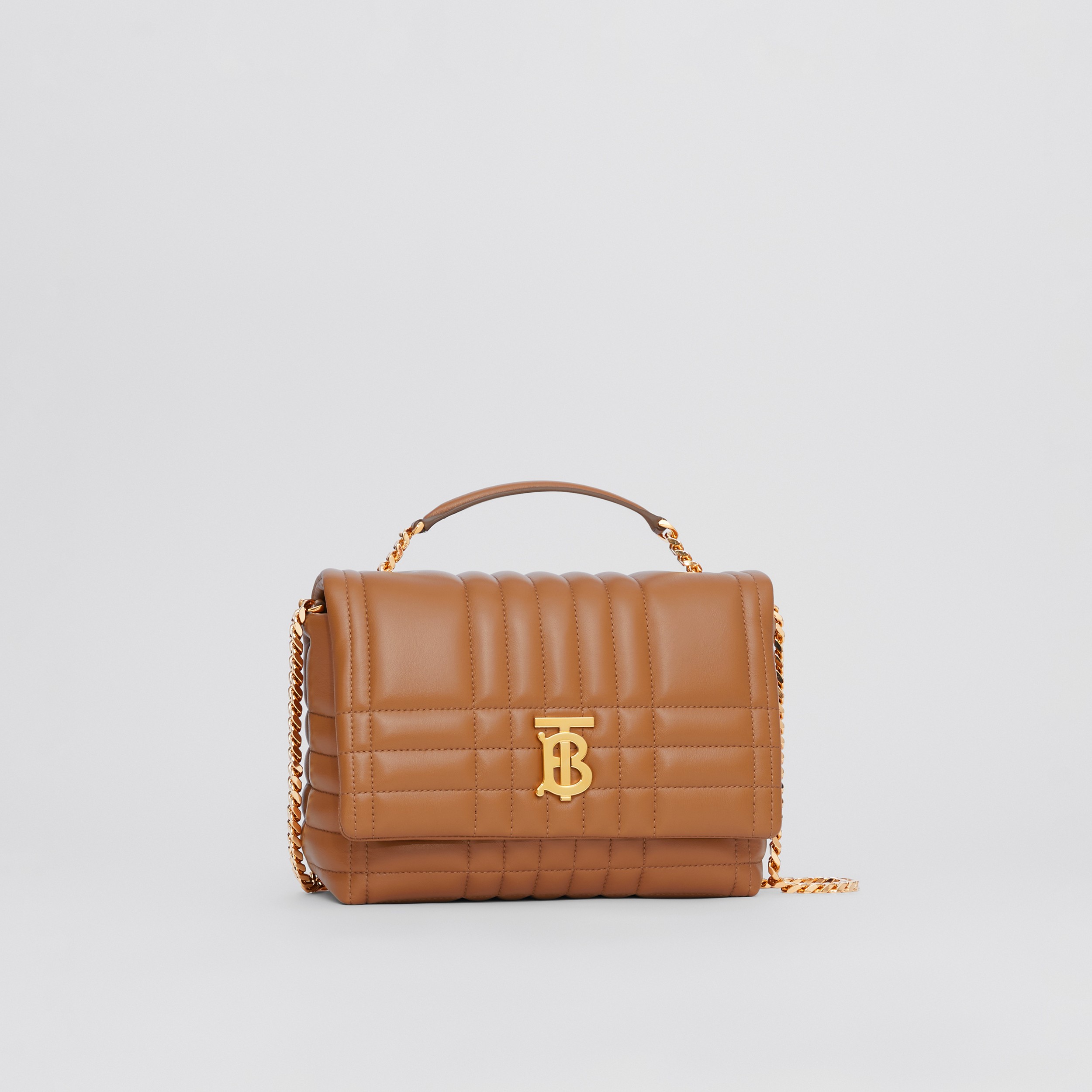 Small Quilted Lambskin Lola Satchel in Maple Brown - Women | Burberry® Official - 4