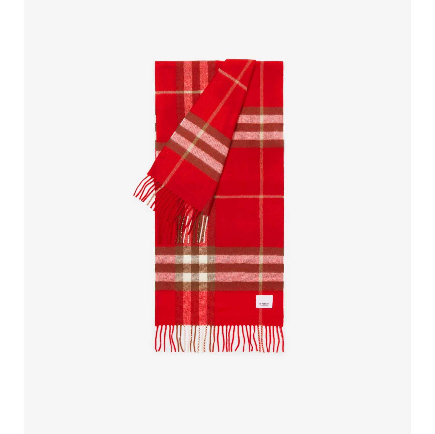 Check Cashmere Scarf in Red | Burberry®