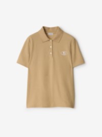 Cotton Polo Shirt in colour Flax