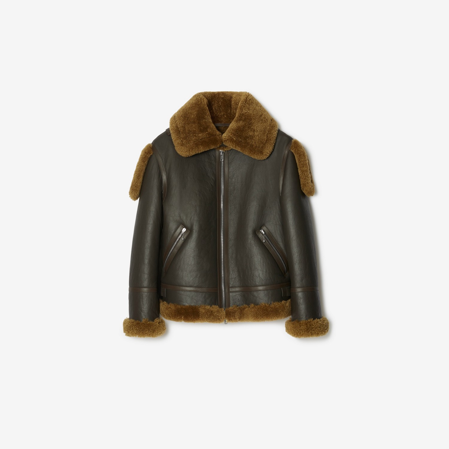 Shearling Aviator Jacket in Otter - Women | Burberry® Official