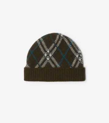 Check Cashmere Beanie in Snug - Men | Burberry® Official