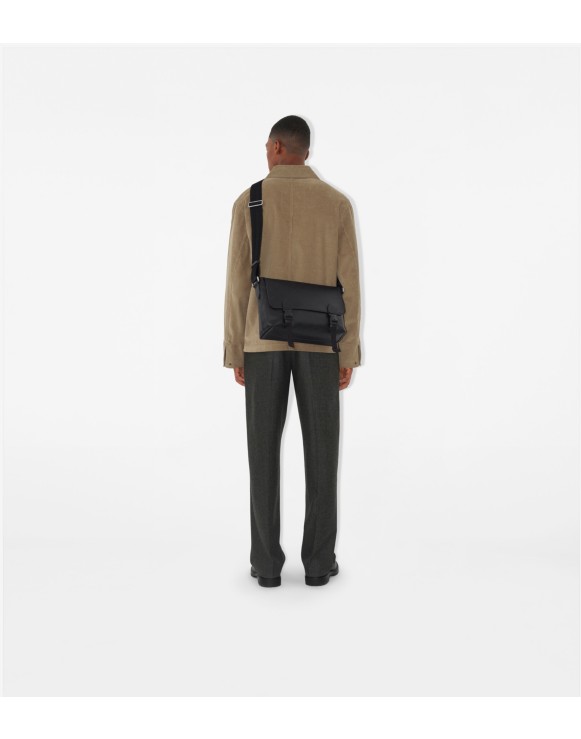 Embossed Check Buckled Messenger Bag​