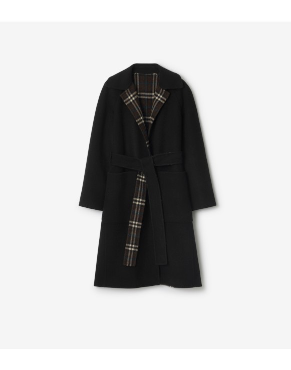Reversible Wool Wrap Coat