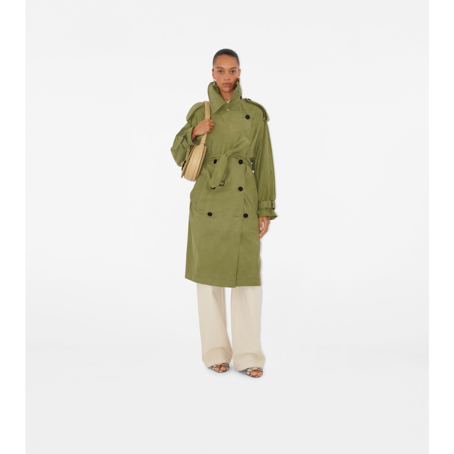 Long Nubuck Trench Coat