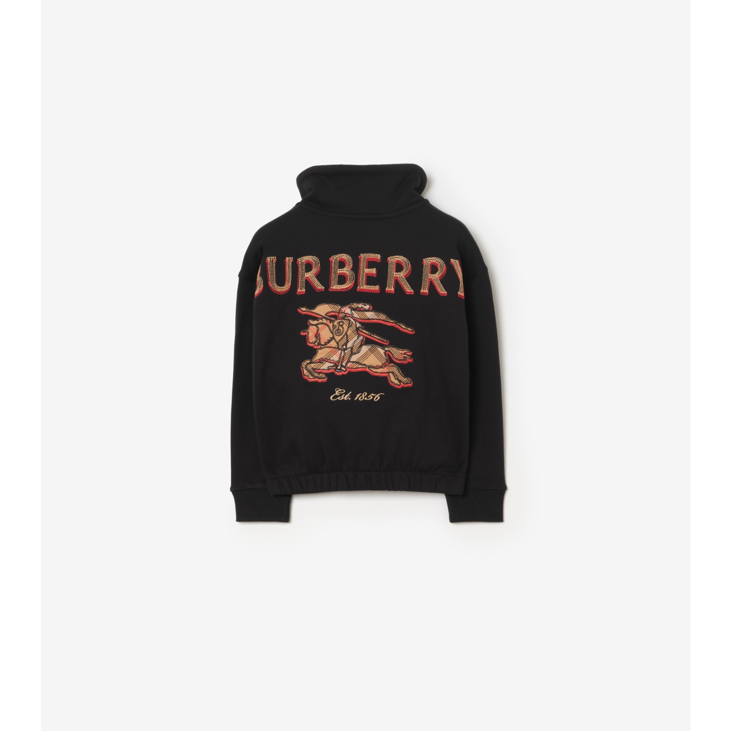 Pullover con mezza cerniera in cotone Knight Check