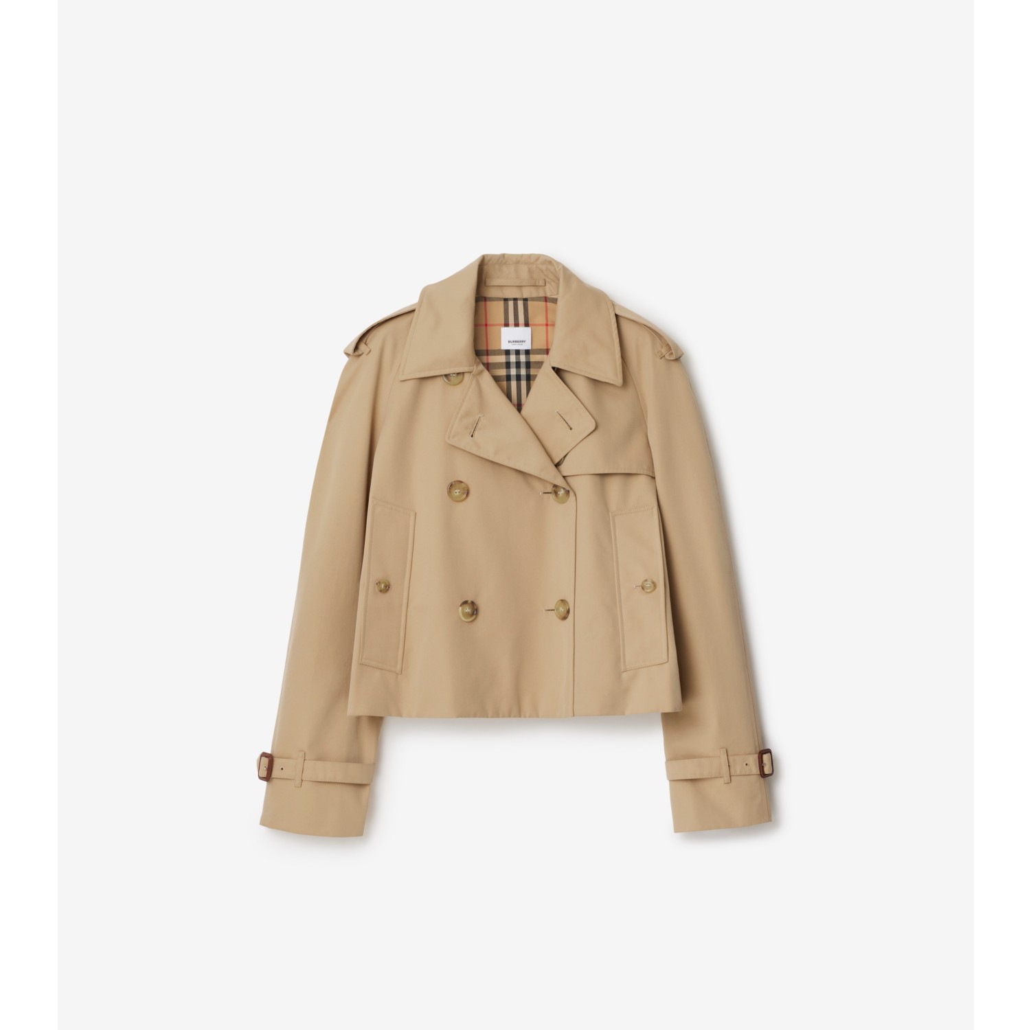 Cropped Gabardine Trench Jacket