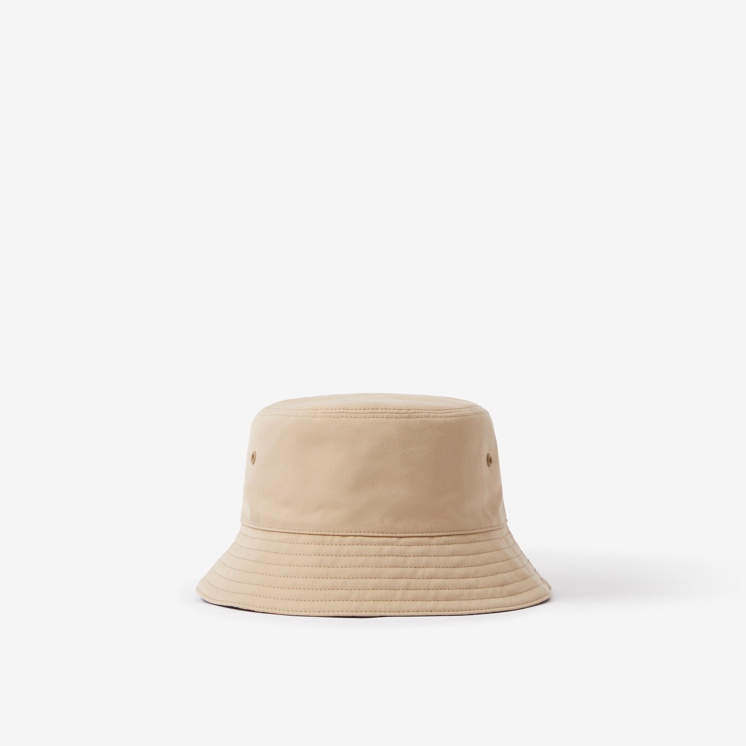 Embroidered Logo Cotton Gabardine Bucket Hat in Honey | Burberry® Official - 3