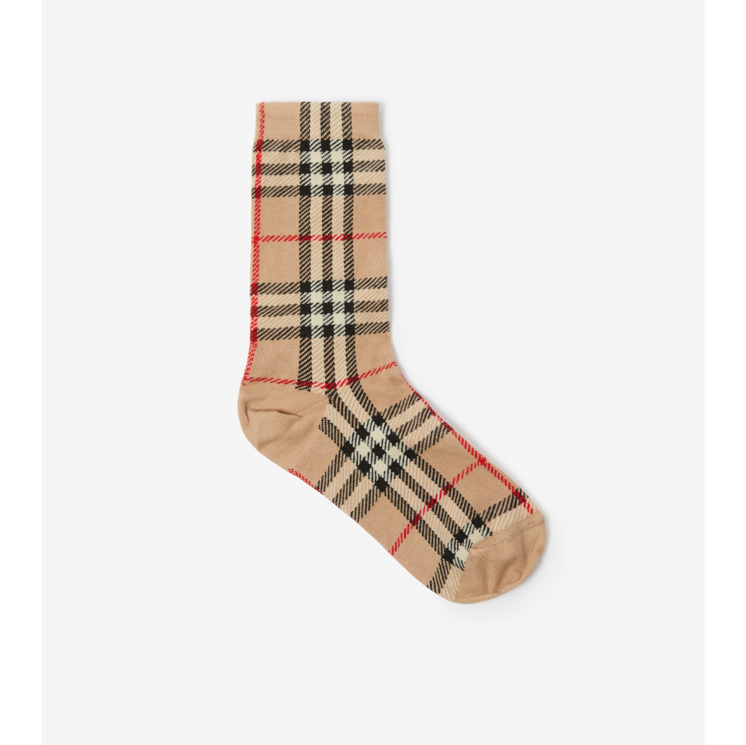 Check Intarsia Technical Stretch Cotton Socks