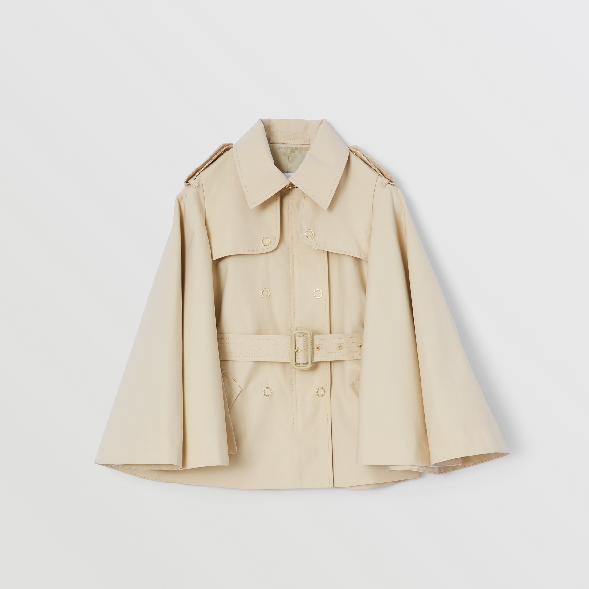 Flare-sleeve Cotton Trench Coat in Soft Fawn | Burberry® Official - 1