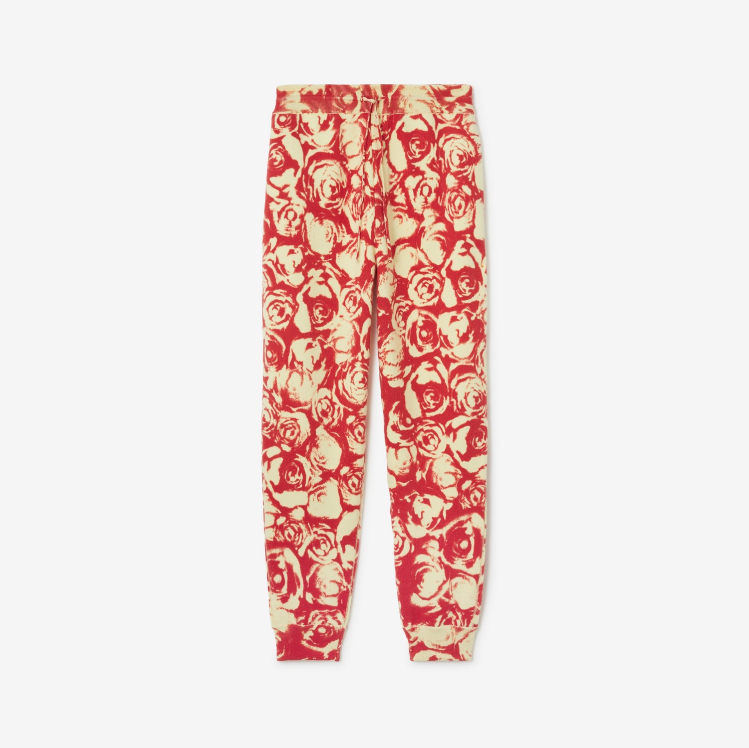 Pantaloni da jogging in lana con rose