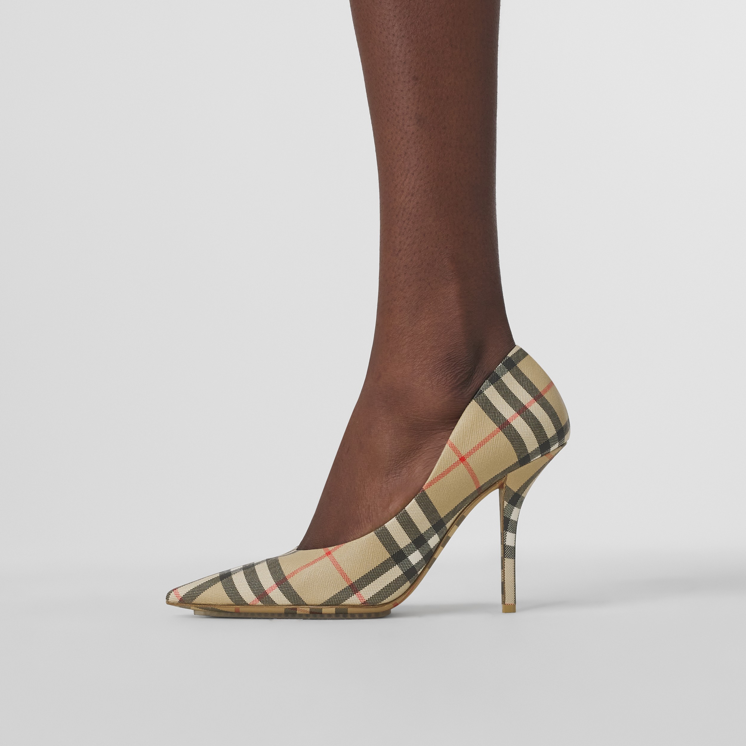Vintage Check Point-toe Pumps in Archive Beige - Women | Burberry® Official - 3