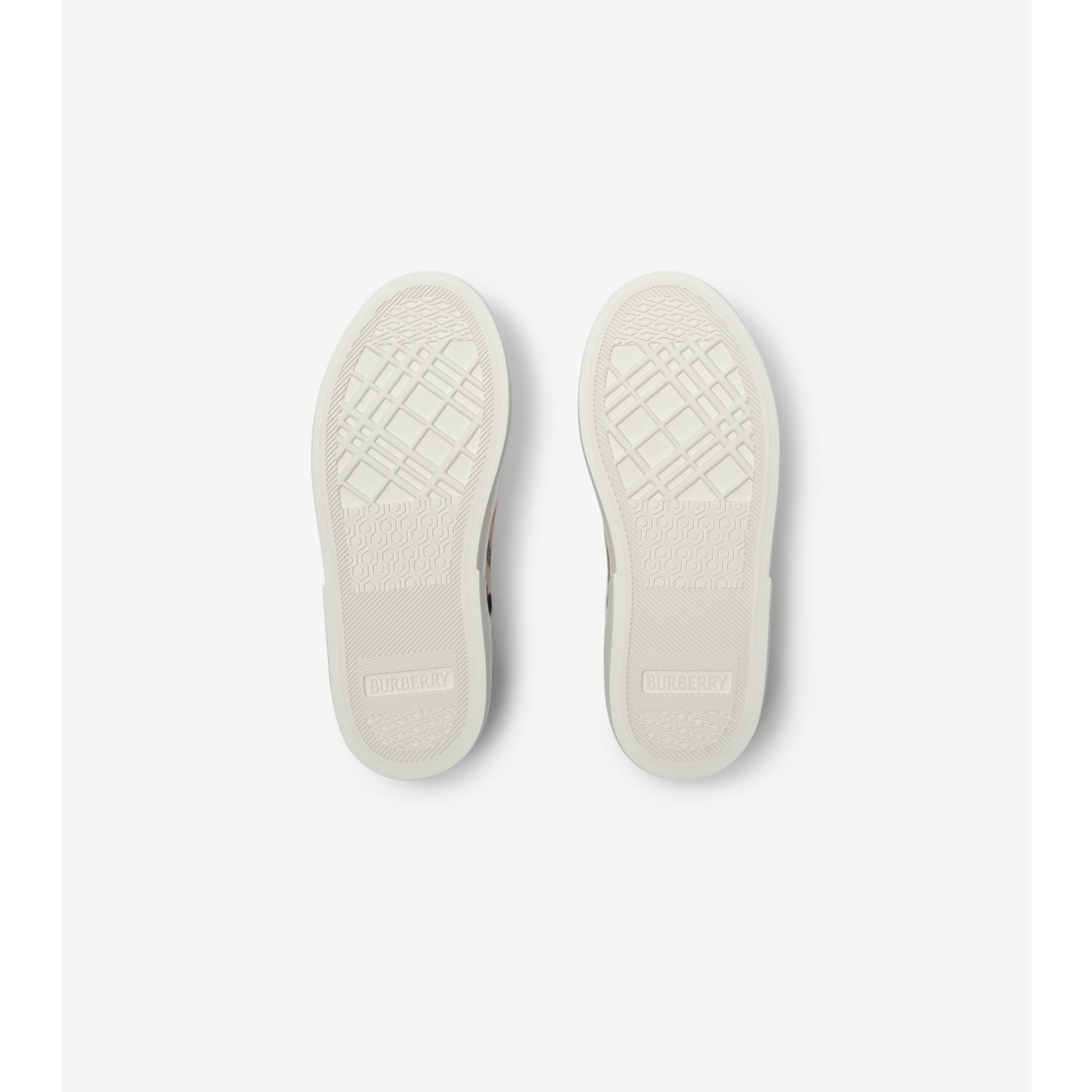 Check and Leather Sneakers in Sand beige - Children | Burberry® Official