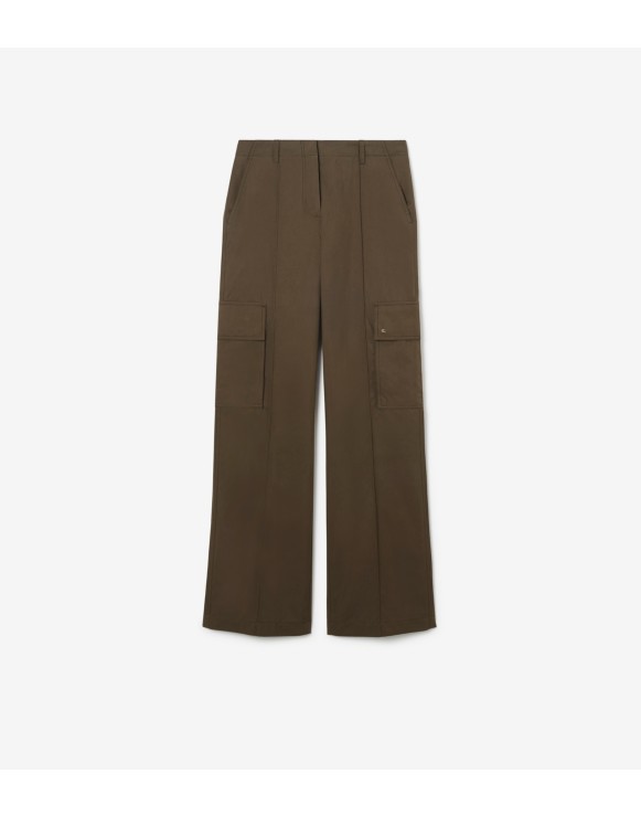 Pantaloni cargo in gabardine