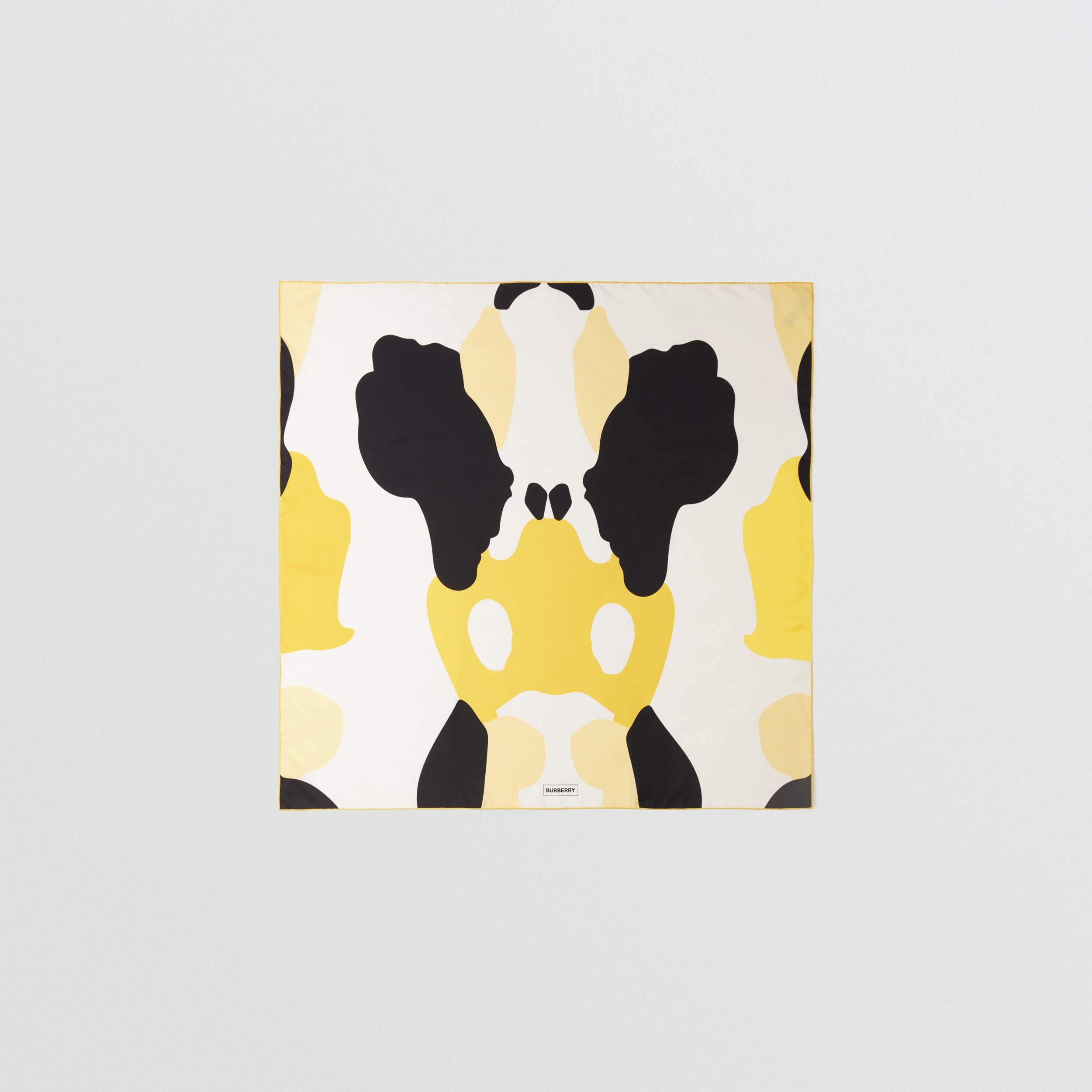 Pañuelo cuadrado en seda con motivo abstracto (Amarillo) | Burberry® oficial - 1