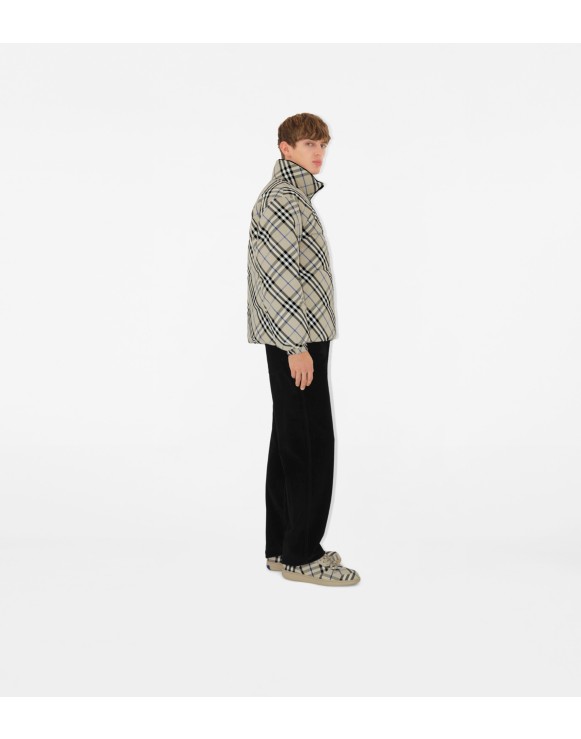 Reversible Check Nylon Puffer Jacket
