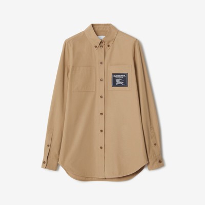Burberry Prorsum Label Cotton Shirt In Camel