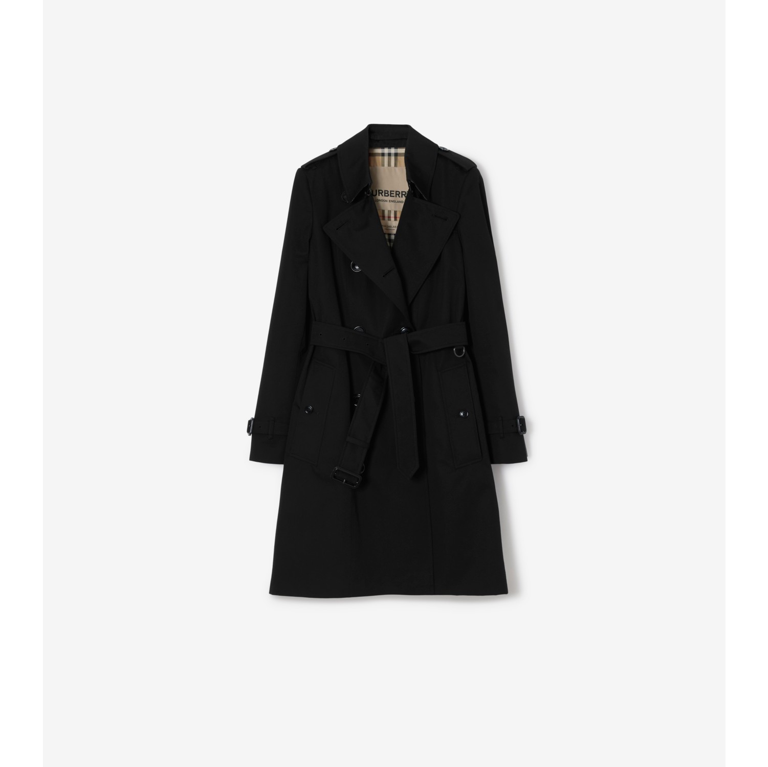Mid-length Chelsea Heritage Trench Coat in Black - Women | Burberry ...