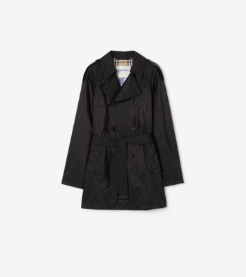 Mid-length Nylon Leadenham Trench Coat in Black - Men | Burberry® Official