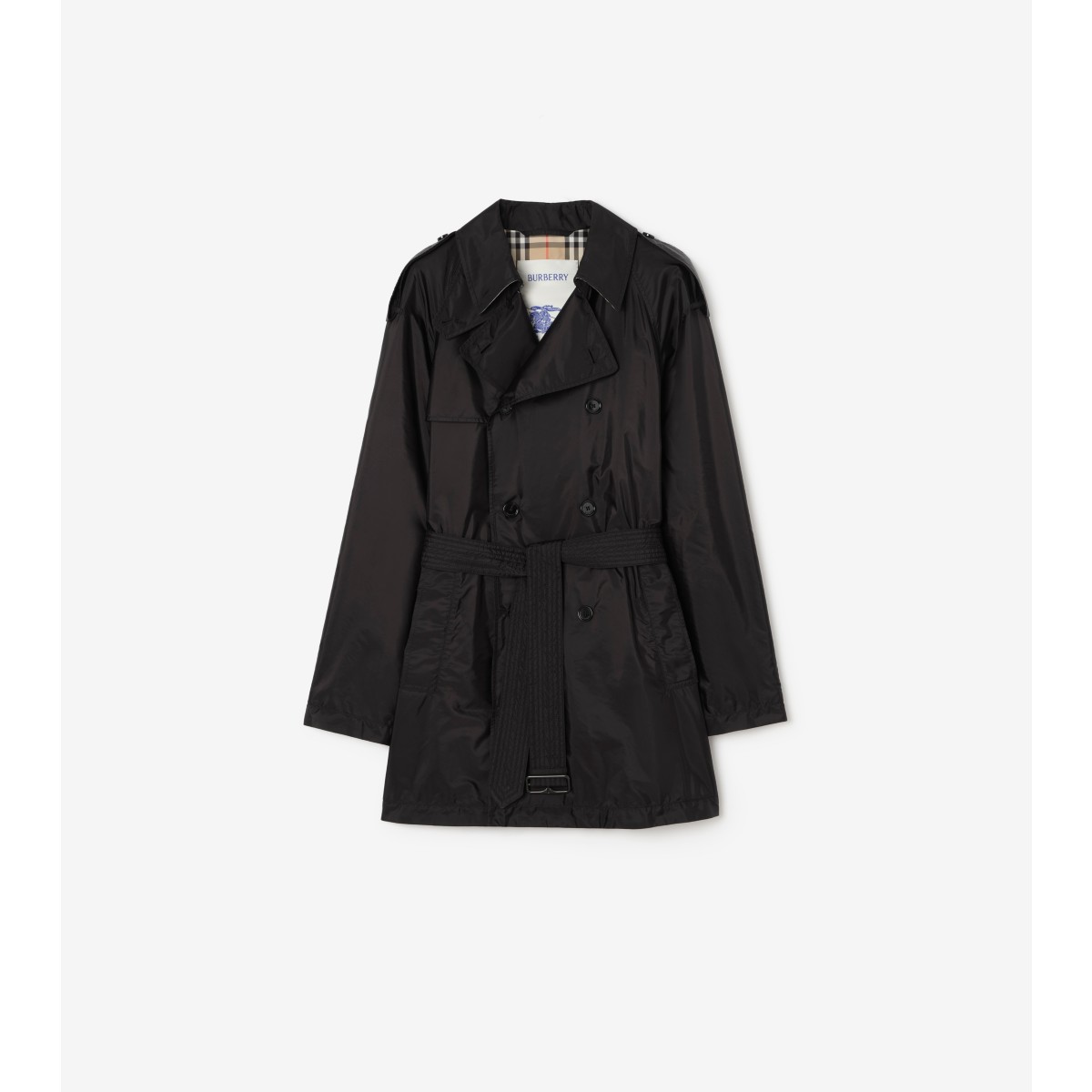  Check Mid-length Nylon Leadenham Trench Coat