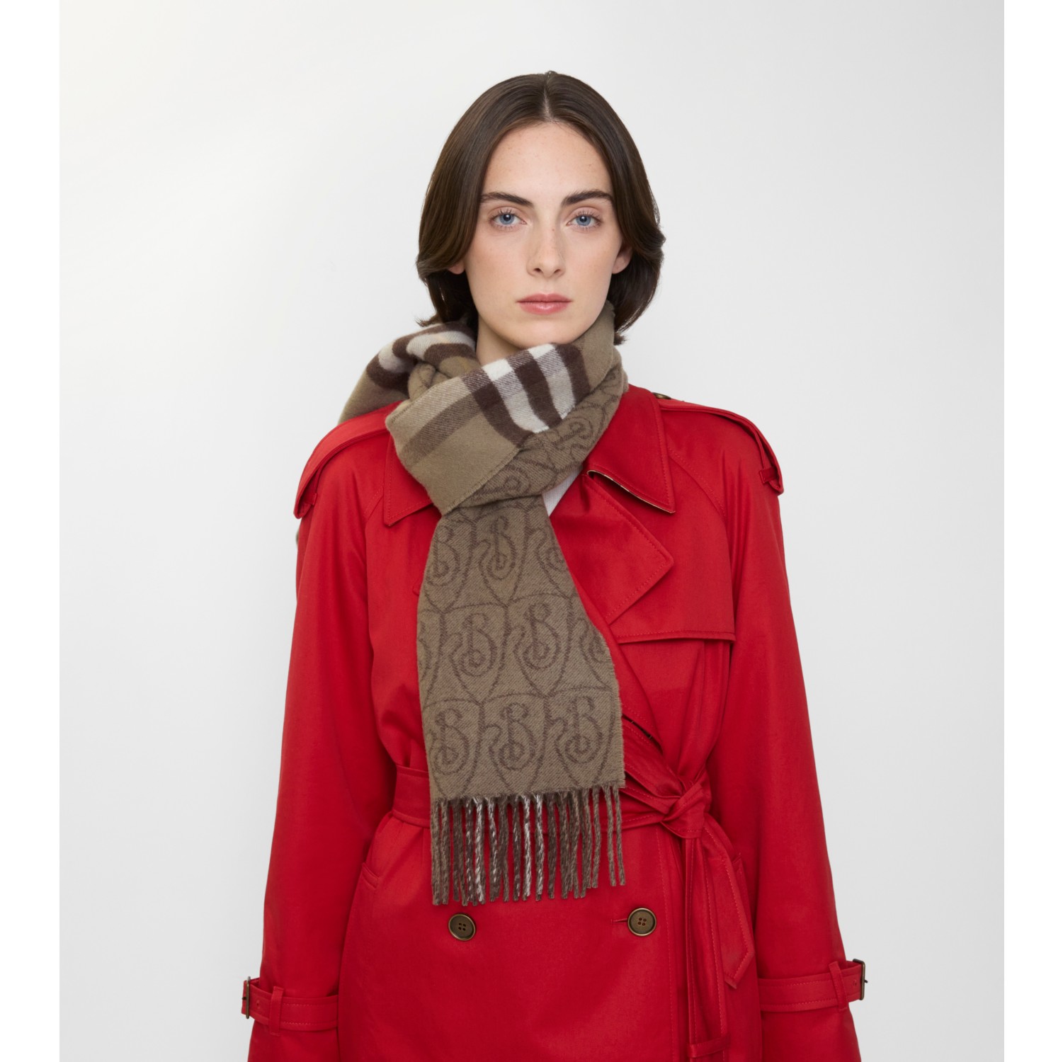 Reversible B Shield Cashmere Scarf