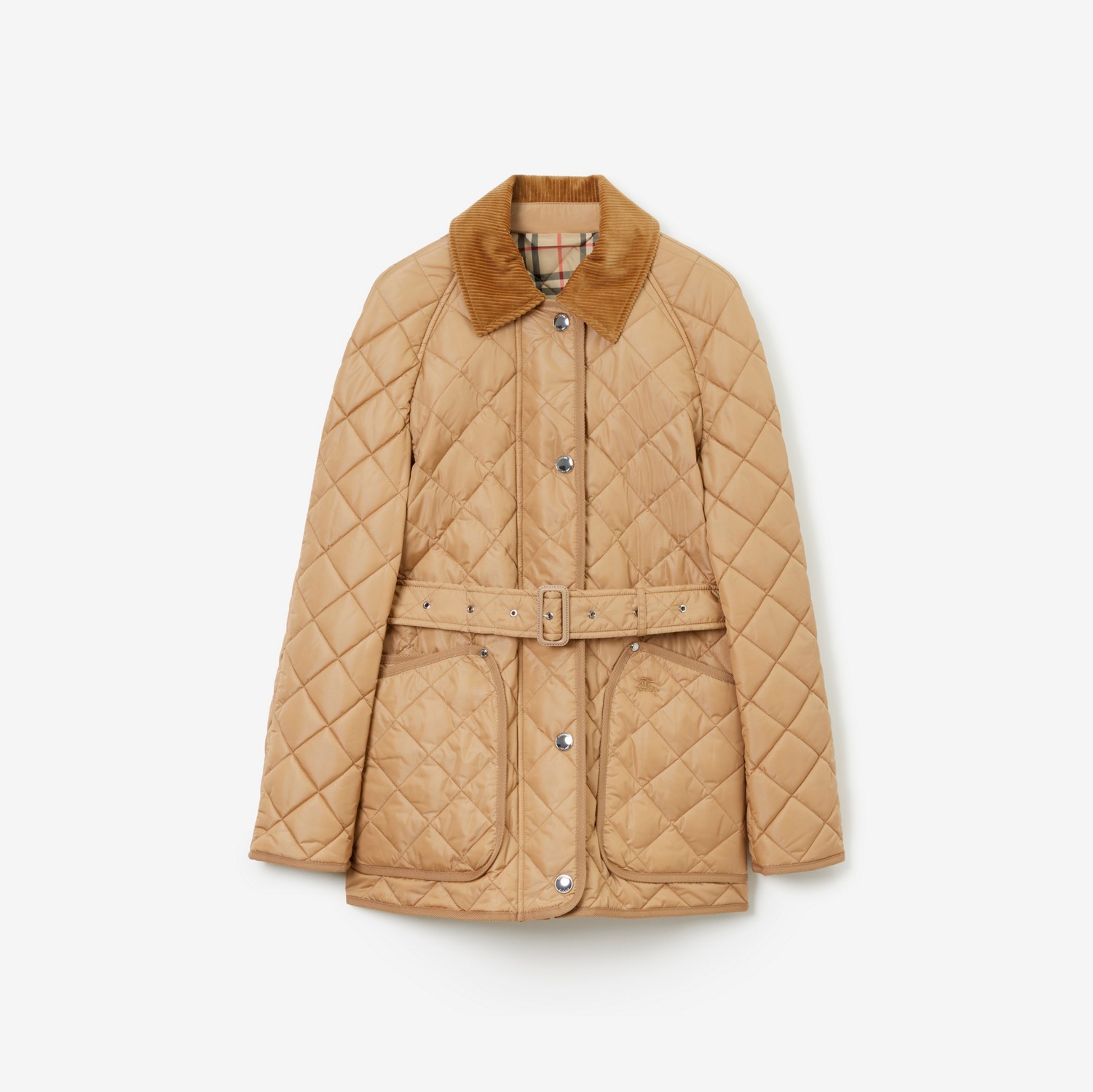 Diamond Quilted Nylon Jacket in Archive Beige - Women | Burberry® Official