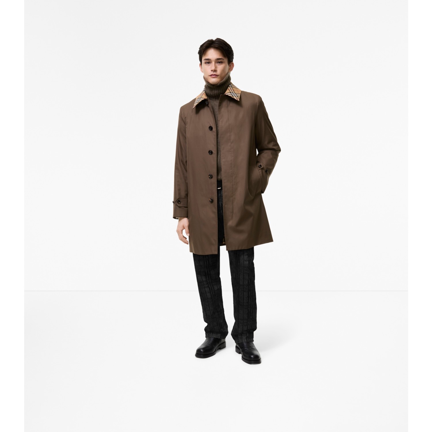 Mid-length Gabardine Car Coat