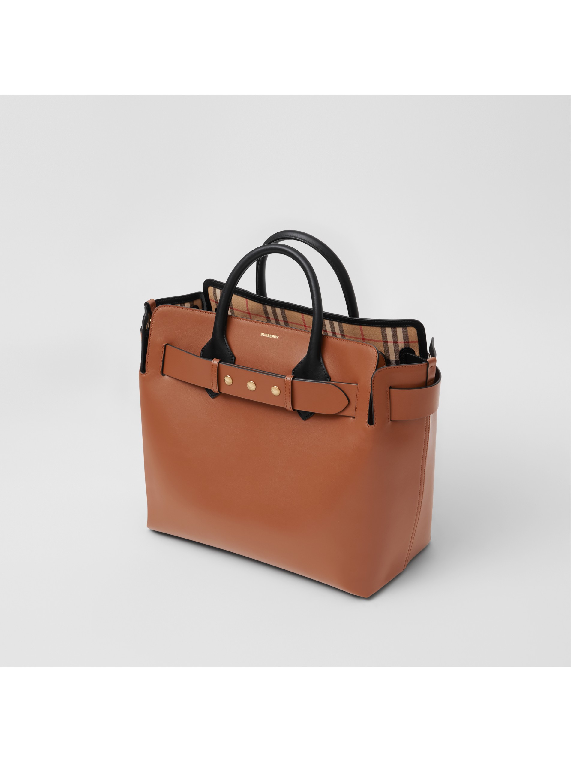 the belt - 中号皮革铆钉装饰贝尔特包 (麦芽棕) - 女士 | burberry