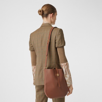 Grainy Leather Anne Bag in Tan - Women 